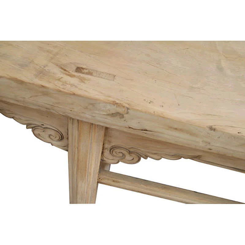chinese reclaimed natural wood console table in living room