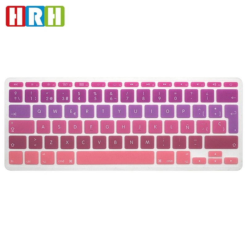custom silicone keyboard protector laptop keyboard cover Spanish Rainbow Laptop Keyboard Skin For Mac Book Air 11