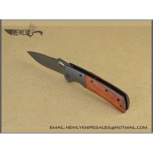 Tactical Utility Knife Wood Handle Pocket Knife