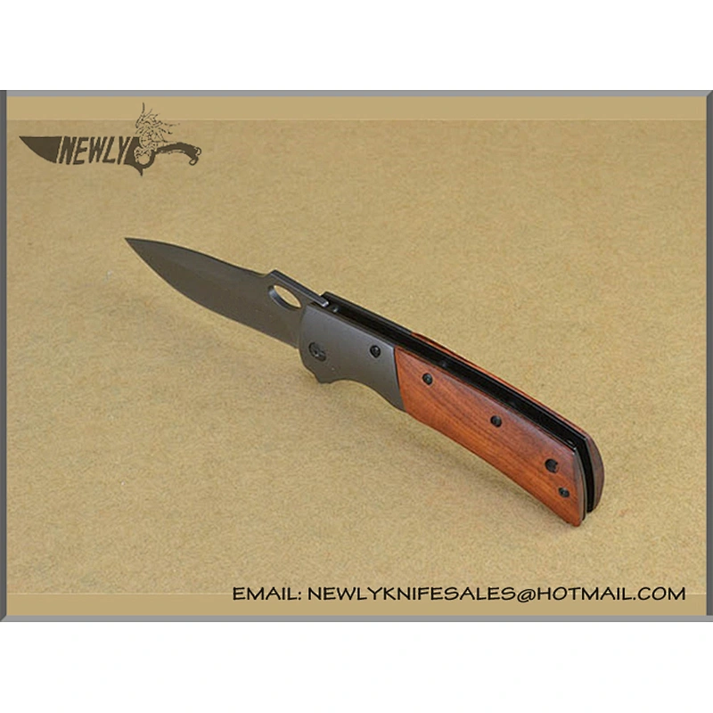 Tactical Utility Knife Wood Handle Pocket Knife