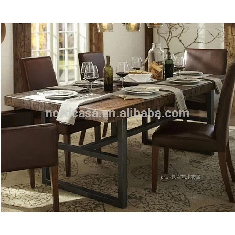 vintage industry furniture rustic solid wood dining table