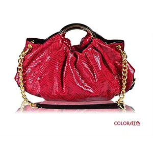 Newest PU Metal Gold chain Python Fashion Handbags