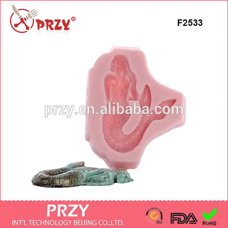 F2533 mermaid Shaped Silicone Cake Mold Bakeware Decorating Gum Paste Fondant Clay mermaid Soap Mold