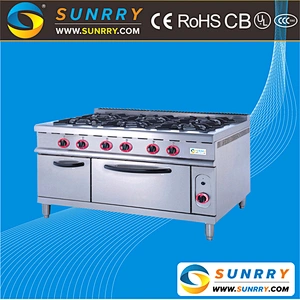 Luxury restaurant kitchen equipment italian green gas cooker burner prices with electric oven