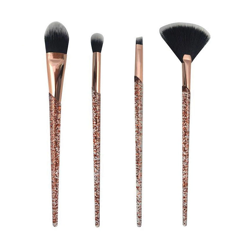 New design cosmetics tools 7pcs professional synthetic hair glitter makeup brush set