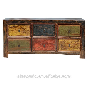 Chinese Asian Antique High grade retro furniture wood hand painted sideboard