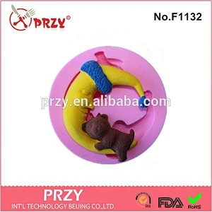 2015 eco-friendly Wholesale moon fondant silicone mold