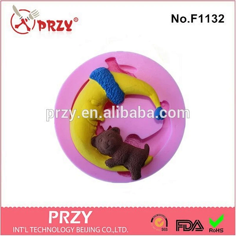 2015 eco-friendly Wholesale moon fondant silicone mold