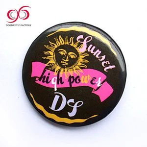 good quality promotion gift tinplate badge button/ custom logo badge
