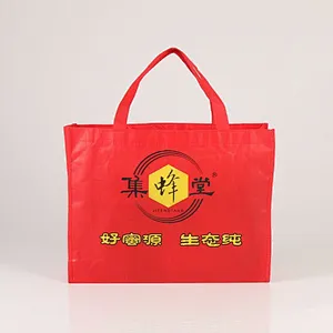 Top sale custom red non-woven bag belt handle for honey packaging