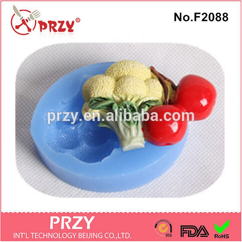 F2088 PRZY Beijing fondant fruit silicone molds for microwave cake