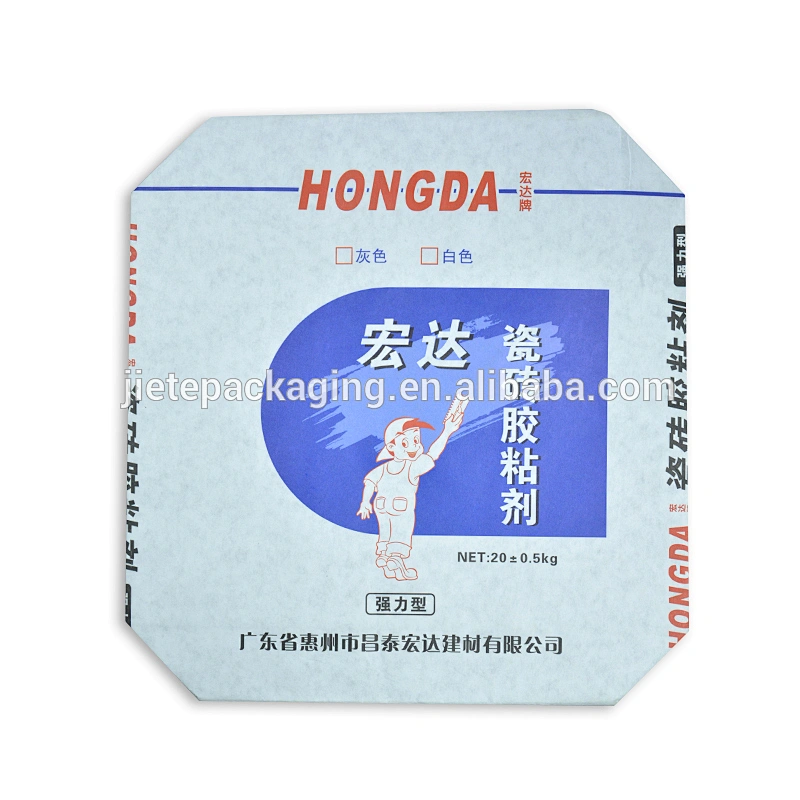 white kraft paper 20kg 40kg valve bag with offset printing for packing putty, cement