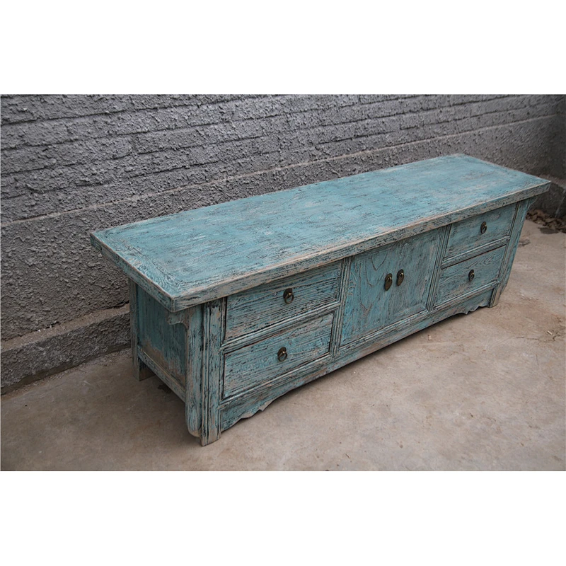 Chinese antique lacquer solid wood TV cabinet