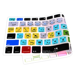 Waterproof Keyboard Skins Premiere Pro CC Shortcuts Silicone Keypad Protector Laptop Keyboard Cover For macbook pro 15 retina