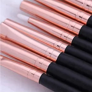 12Pcs Makeup Brushes Kits Black Wooden Handle Soft Portable Cosmetic Make Up Brush Beauty Eyeshadow Cosmetic Brush Tool Set