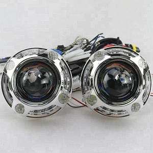 3 inch White Red Blue Hid Projector Lens Panamera LED Angel Eyes Shroud