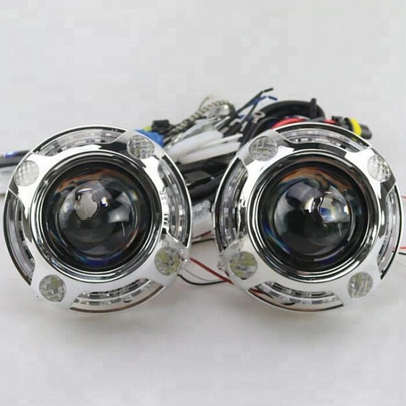3 inch White Red Blue Hid Projector Lens Panamera LED Angel Eyes Shroud