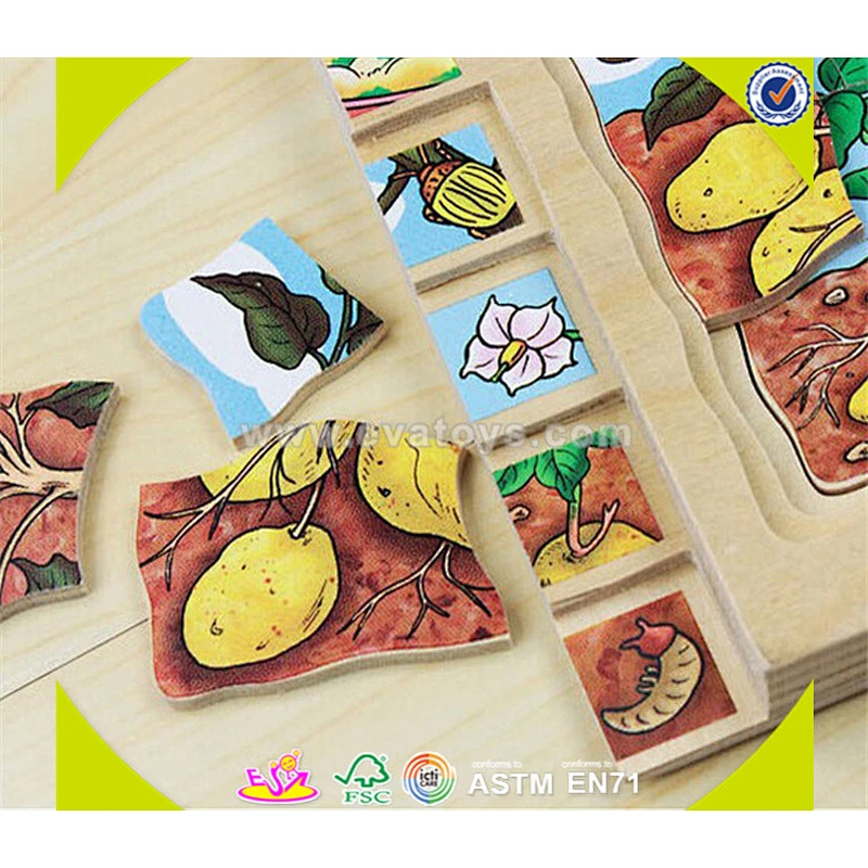 wholesale funny variety of animals shape kids puzzle toy high quality wooden shape kids puzzle toy bring fun W14A138