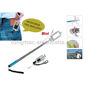 Universal For Go pro Camera Telescopic Handheld Silicone Handle Cover mini cable Selfie Stick