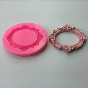 Mirror  Fondant Cake Mould Cookies Sugarcraft Decoration Silicone Mold  Frame Aroma Stone Molds