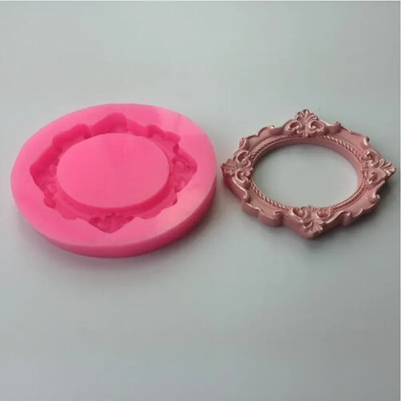 Mirror  Fondant Cake Mould Cookies Sugarcraft Decoration Silicone Mold  Frame Aroma Stone Molds