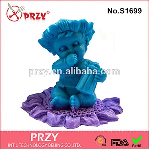 Lovely baby with bottle shape silicone soap mold