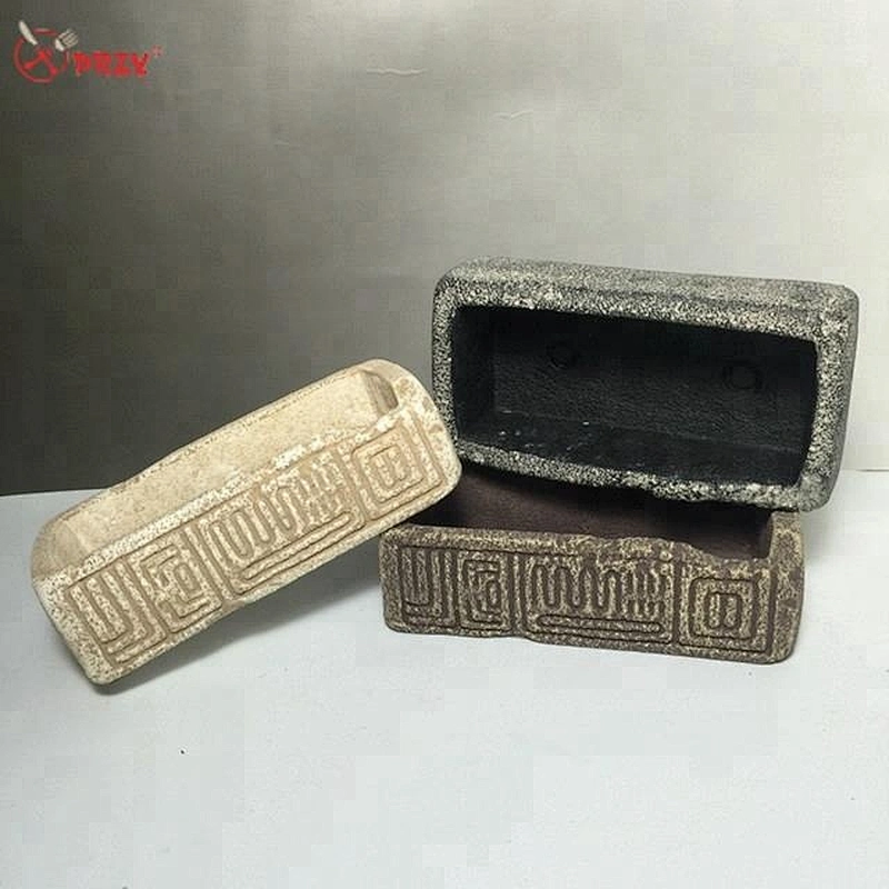 Retro Concrete vase mold 3D rectangle home desktop cement planters silicone molds