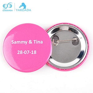 Gloss lamination custom gift round shape printed tinplate button badge
