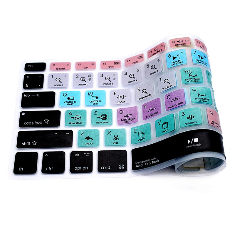 Hot Amazon avid Pro Tools Hotkeys shortcuts keyboard skin Custom Silicone Keyboard Cover For macbook pro 13 cover