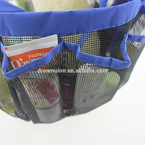 Shower caddy Gym Dorm Organizer 8 Pockets Mesh Toiletry Bath Tote Hanging Bag
