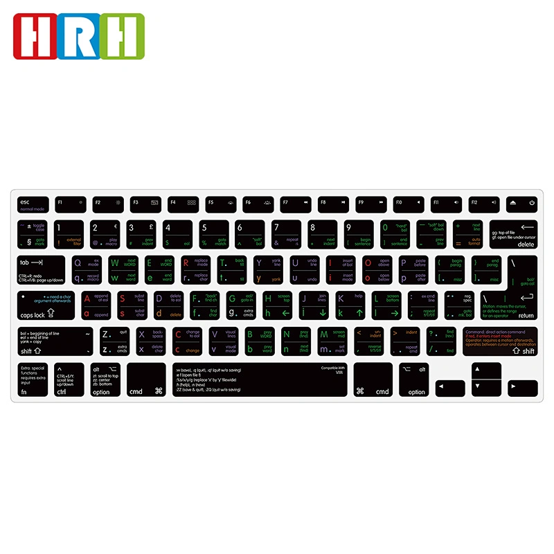 VIM vi Functional Silicone Key Covers silicone keyboard for Macbook Keyboard Shortcuts Skin for macbook pro 13