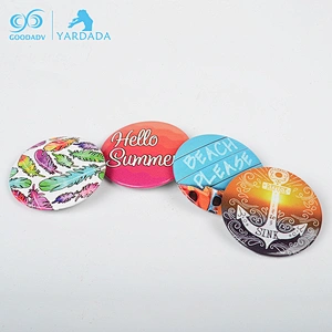 Custom feather anchor picture tinplate badge for decoration