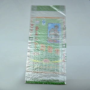 Green virgin transparent plastic bopp laminated pp woven fabric rice packaging bag