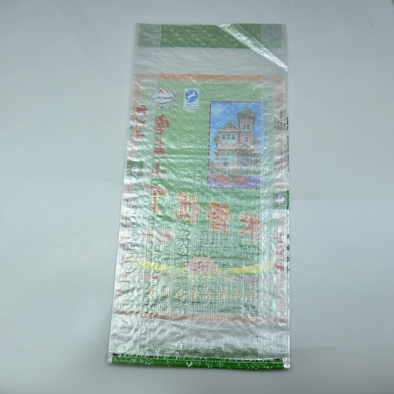 Green virgin transparent plastic bopp laminated pp woven fabric rice packaging bag