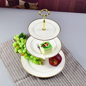 High-quality three-layer plate for cake birthday snack tray for decorate