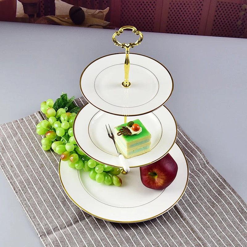 High-quality three-layer plate for cake birthday snack tray for decorate