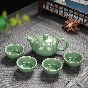 Customized 5 pcs Geyao Portable Tea Cup Set Factory Wholesale Ceramic Tea Set High Quality Porcelain Home Tea Pot Set
