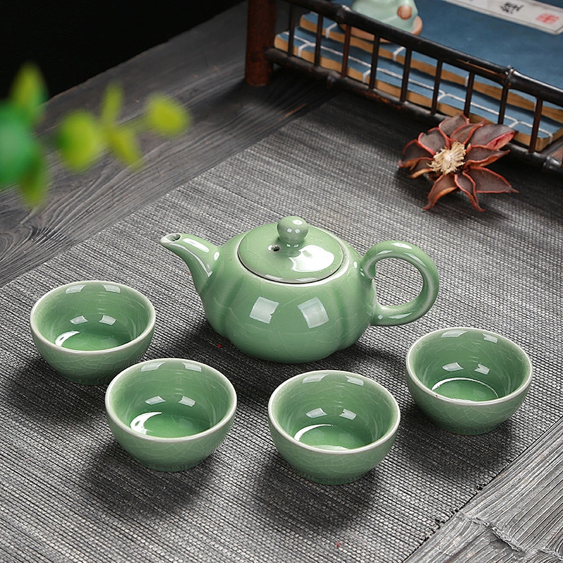 Customized 5 pcs Geyao Portable Tea Cup Set Factory Wholesale Ceramic Tea Set High Quality Porcelain Home Tea Pot Set