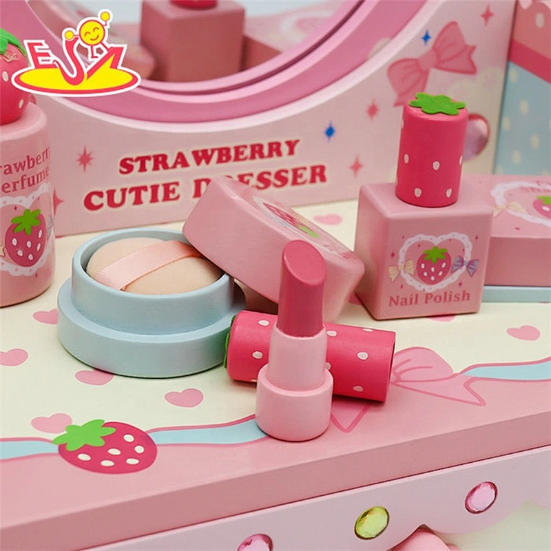 2018 New hottest dresser toy wooden kids makeup set for pretend play W10D214