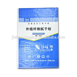 Industrial and building use double side blue printing pp woven putty powder bag