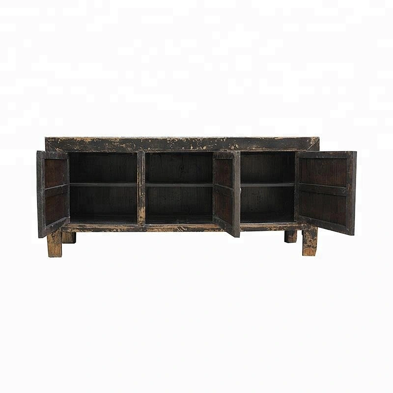 chinese oriental old distressed rustic painted storage sideboard furniture