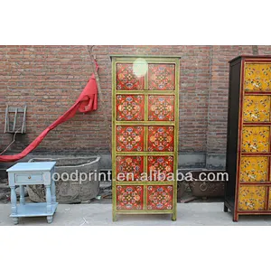 Tibet Hand Painting Solid Wood Housemaids Cupboard Larder Unit