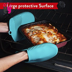 Eco-friendly heat resistant silicone cooking gloves