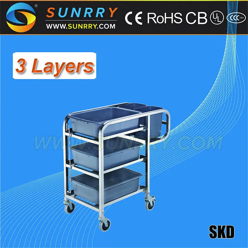 New Style stainless Steel Beverage Cart 3 Layers Kitchen Trolley Dimension And Design
