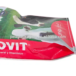 Hot sale 20kg durable bopp laminated plastic pp woven cattle feed bag for cows, rabbits, horses, sheep, chickens and pigs