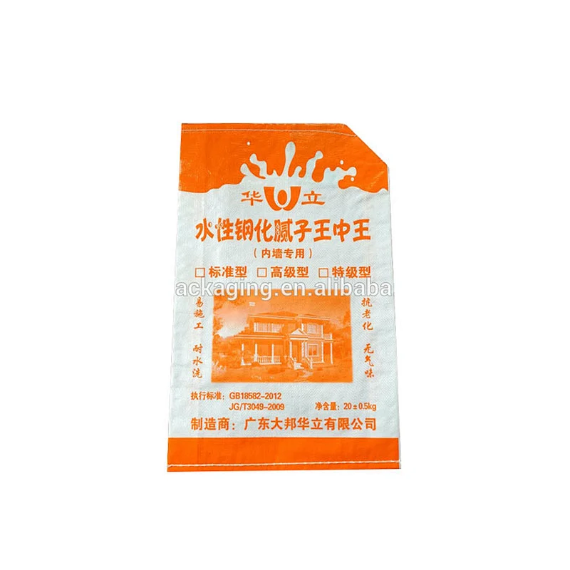 Sell well pp woven sand bags for floods,packing cement,interior wall powder putty with valve port