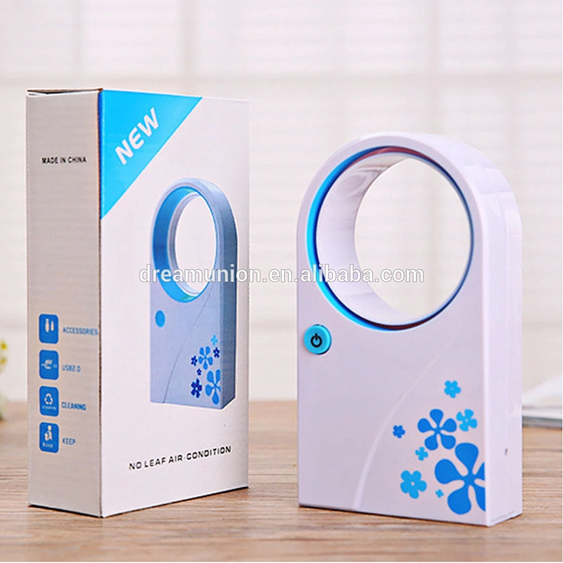 No Leaf Mini Fan USB Portable Bladeless Refrigeration Desktop Air Conditioner