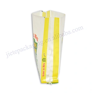 Plastic design printed bopp laminated 5kg pp woven rice packaging bag with D handle size:35*45cm