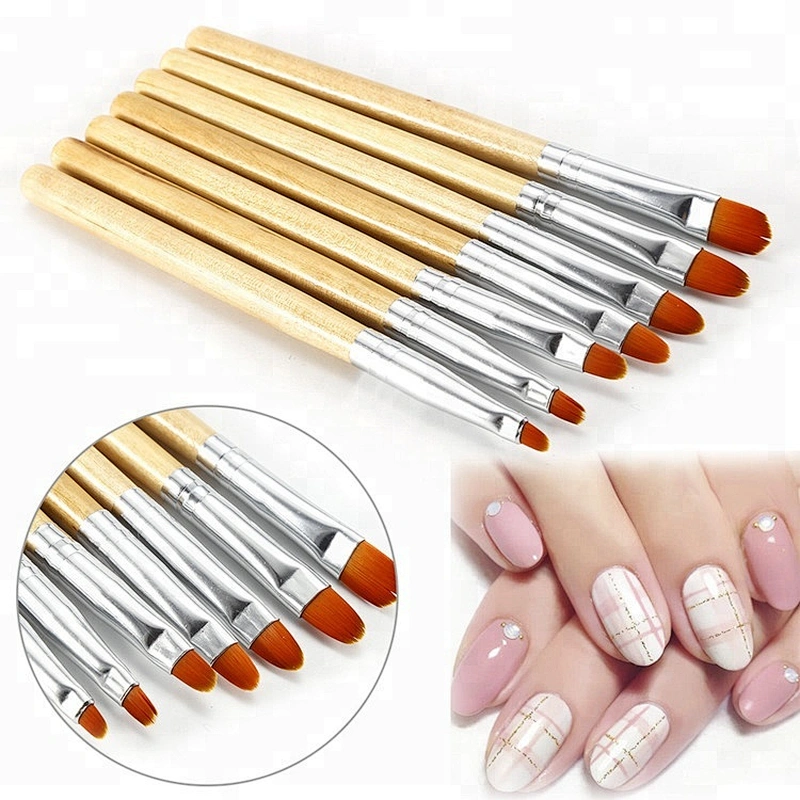 7pcs Painting Wooden Brush Nail Art Manicure Design Draw Paint Acrylic Nail Polish Brush Sets