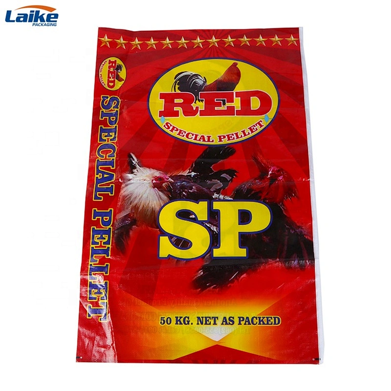 High quality pp woven plastic chicken feed bag 50kg bulk big feed bag
